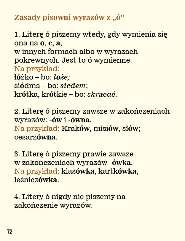 Ortografia w wierszykach Ó
