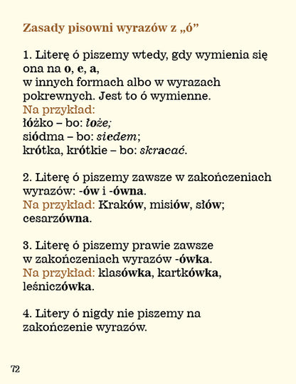 Ortografia w wierszykach Ó