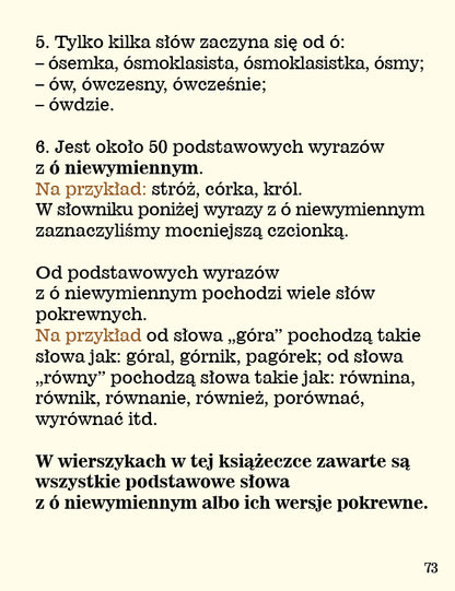 Ortografia w wierszykach Ó